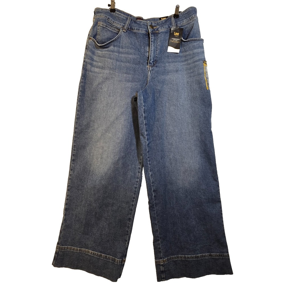 Y2K Lee‎ Elevated Retro Womens Trouser 18W Wide Leg Jeans 38 X 31 Plus Legendary